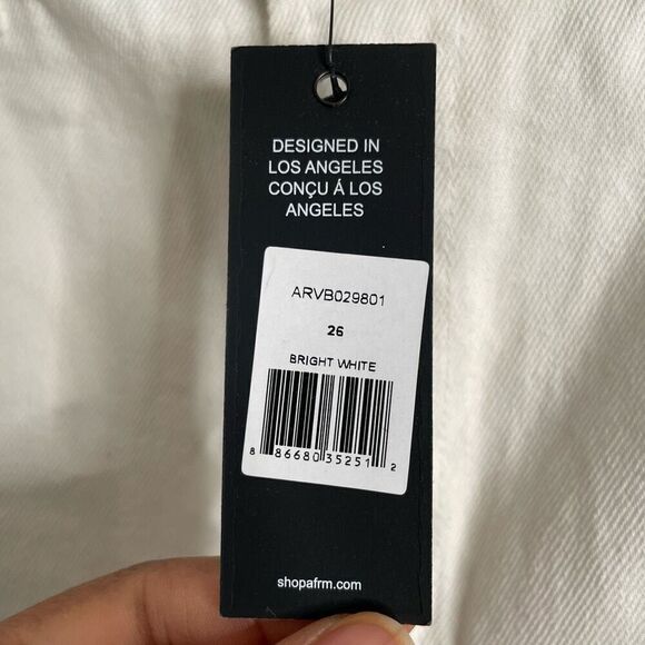 AFRM Womens Heston Jean 26 Bright White High Rise High Waisted Straight Leg - Picture 6 of 8